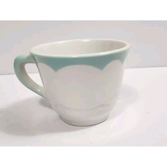 Vintage Jackson Custom China Mug  Turquoise Wave On White K8 - Picture 1 of 7